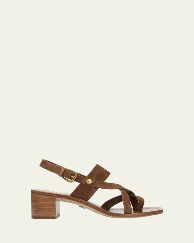 Elodie Suede Strappy Slingback Sandals